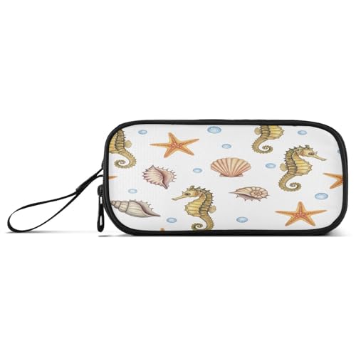 RPLIFE Aquarell-Markermäppchen mit Seepferdchen-Motiv, langes Federmäppchen für Erwachsene, Weiß von RPLIFE