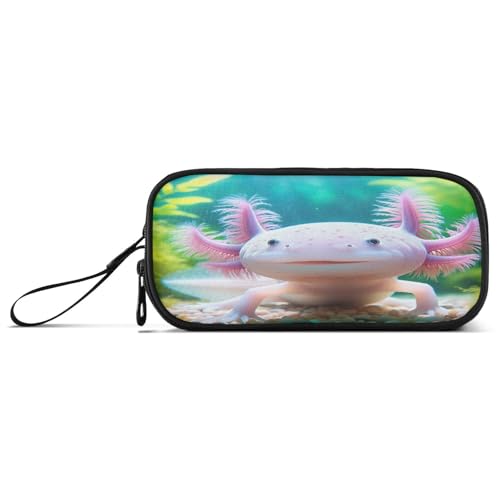 RPLIFE Axolotl Niedliche Tier-Bleistifttaschen Leinwand Federmäppchen Federmäppchen Kawaii von RPLIFE