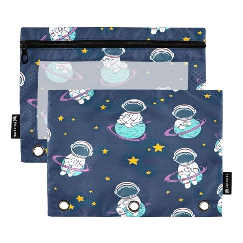RPLIFE Binder-Reißverschlusstasche mit transparentem Fenster, 2 Stück, Federmäppchen mit Reißverschluss, für Jungen und Kinder, Schulbedarf, 24,9 x 17,8 cm, niedliche Cartoon-Astronauten und Planeten RPLIFE Binder-Reißverschlusstasche mit transparentem Fenster, 2 Stück, Federmäppchen mit Reißverschluss, für Jungen und Kinder, Schulbedarf, 24,9 x 17,8 cm, niedliche Cartoon-Astronauten und Planeten von RPLIFE