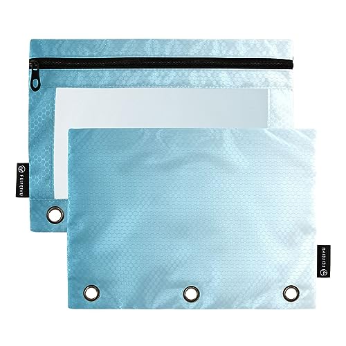 RPLIFE Blauer Farbverlauf Reißverschluss Binder Tasche Clear Binder Pouch Große Weiche Bleistifttasche Bleistift Beutel für Klassenzimmer Bleistift Pouch Jungen (Einheitsgröße x 2) von RPLIFE