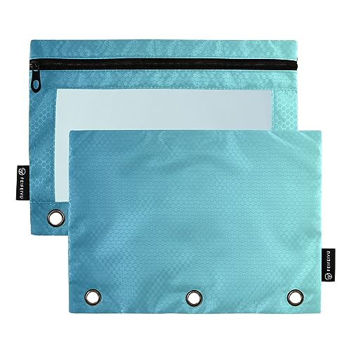 RPLIFE Blauer Farbverlauf Reißverschluss Bleistift Pouch Binder Clear Pouch Einfache Bleistifttasche Bleistift Beutel für Schule Binder Pencil Pouch für Mädchen (Einheitsgröße x 2) von RPLIFE