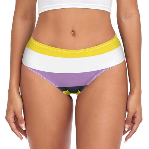 RPLIFE Bunte Rainbow Pride Month Höschen, bequeme Slips, Stretch-Passform, weiche Unterwäsche, Nonbinary Pride Community Flag Lgbt Symbol, L von RPLIFE