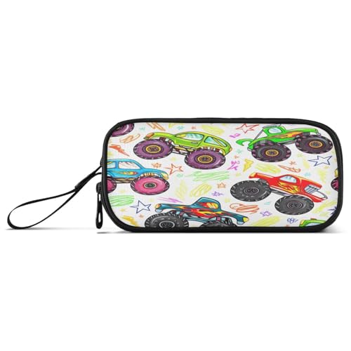 RPLIFE Buntes Monster Trucks Federmäppchen, Federmäppchen mit Fächern, niedliche Federmäppchen von RPLIFE