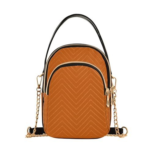RPLIFE Burnt Orange Gesteppte Schultertasche mit Kette Reisehandtasche von RPLIFE