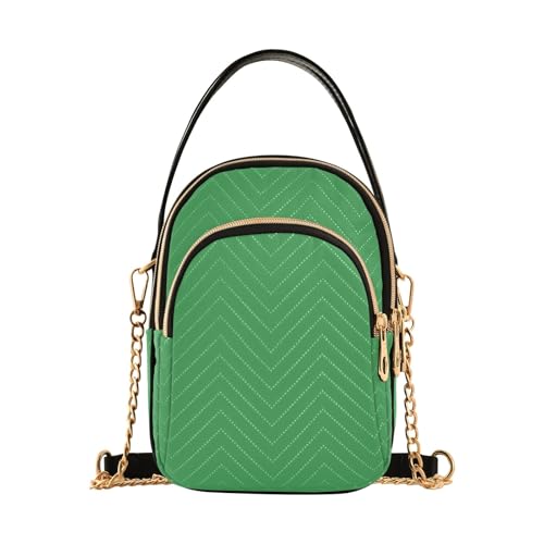 RPLIFE Clover Green Damen Crossbody Taschen Gesteppte Geldbörse mit Kette Handy Geldbörse Handtasche von RPLIFE