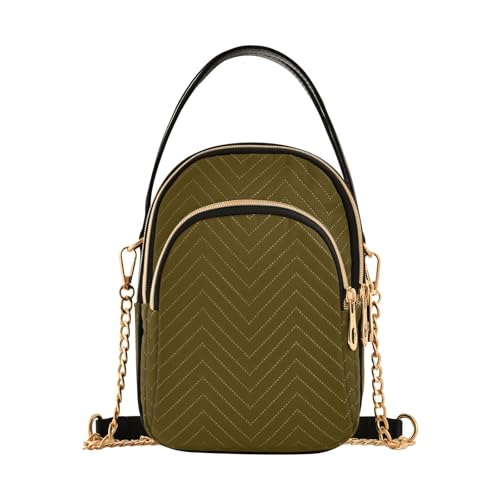 RPLIFE Coffee Damen Crossbody Taschen Gesteppte Geldbörse mit Kette Handy Geldbörse Handtasche von RPLIFE