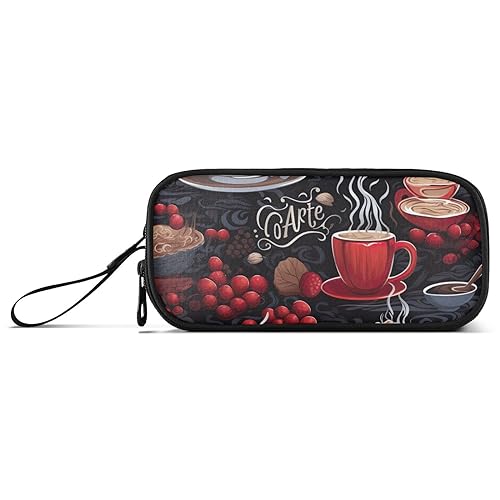 RPLIFE Coffee and Hot Chocolate for Food s Pencil Case Pencil Pouch with Compartments, Elastic Pencil Pouch von RPLIFE