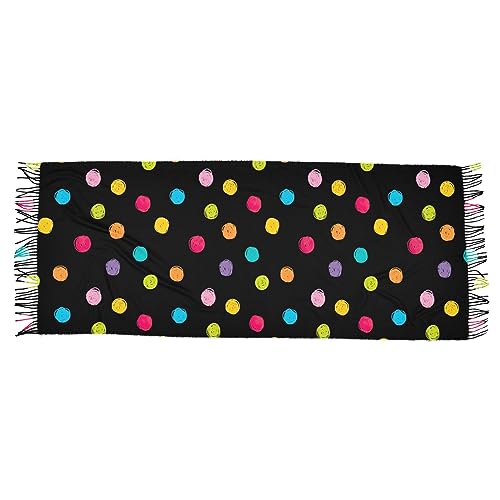RPLIFE Crayon Polka Dots Schwarz Schals Warm Schal Damen Große Schals Schals Frauen, Buntstift Polka Dots Schwarz, Einheitsgröße von RPLIFE