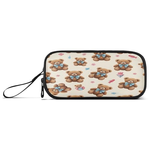 RPLIFE Cute Bears Brown Basic Federmäppchen, Federmäppchen mit Fächern, Damen-Federmäppchen von RPLIFE