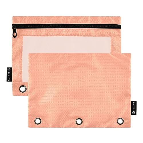 RPLIFE Dark Lachs Pencil Pouch, Zipper Pouch with Clear Window, Soft Zip Pencil Pouch, Zipper Crayon Pouch, Binder Pencil Pouch Boys (One Size x 2) von RPLIFE