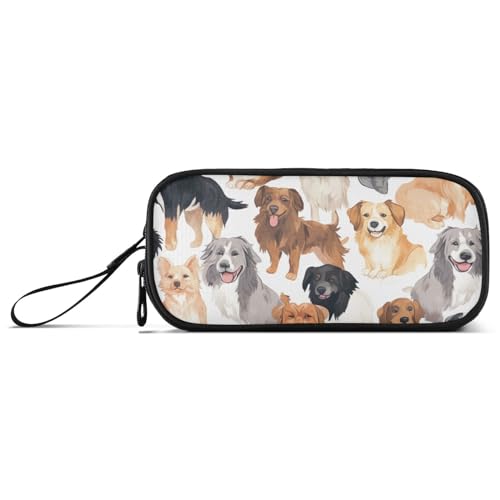 RPLIFE Dogs on White Etui für Bleistifte, Federmäppchen, groß, Federmäppchen mit Reißverschluss von RPLIFE