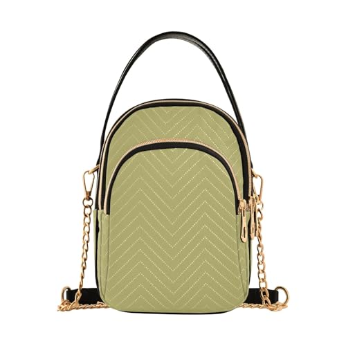 RPLIFE Dunkelkhaki gesteppte Geldbörse Crossbody Geldbörse mit Kettenriemen von RPLIFE