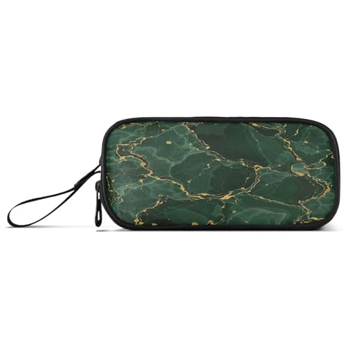RPLIFE Federmäppchen aus Segeltuch, Motiv: grüner Marmor, niedliches Mäppchen für Mädchen von RPLIFE