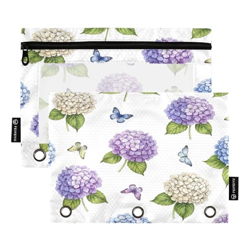 RPLIFE Federmäppchen für 3-Ring-Ordner, weiches Federmäppchen für Ordner, Schulbedarf, 24,9 x 17,8 cm, lila, blau, beige, Hortensien-Blumen RPLIFE Federmäppchen für 3-Ring-Ordner, weiches Federmäppchen für Ordner, Schulbedarf, 24,9 x 17,8 cm, lila, blau, beige, Hortensien-Blumen von RPLIFE