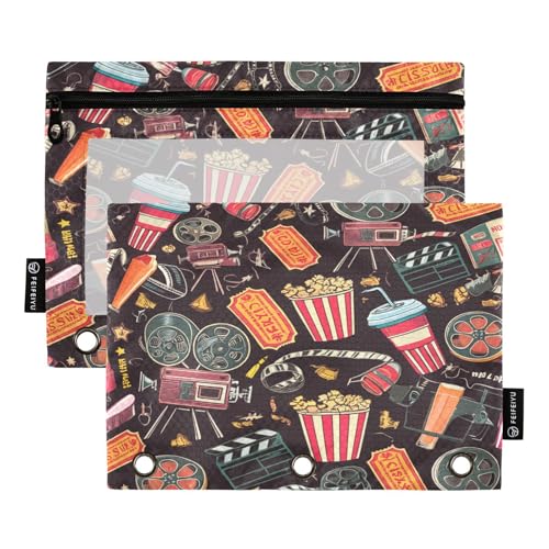 RPLIFE Federmäppchen für 3-Ringbinder, 2 Stück, weiches großes Federmäppchen mit 3 Ringen, Zubehör für den Schulanfang, 24,9 x 17,8 cm, klassisches Popcorn-Schwarz RPLIFE Federmäppchen für 3-Ringbinder, 2 Stück, weiches großes Federmäppchen mit 3 Ringen, Zubehör für den Schulanfang, 24,9 x 17,8 cm, klassisches Popcorn-Schwarz von RPLIFE