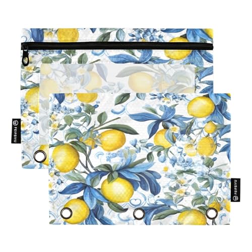 RPLIFE Federmäppchen mit 3 Löchern, für Kinder, Schule, transparente Poly-Tasche mit Reißverschluss, für Jungen und Mädchen, 24,8 x 17,8 cm von RPLIFE