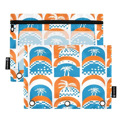 RPLIFE Federmäppchen mit 3 Löchern, mit Reißverschluss, für Kinder, Schule, durchsichtiges Federmäppchen für Jungen und Mädchen, 24,9 x 17,8 cm, Einheitsgröße x 2 Stück, 2 Stück von RPLIFE