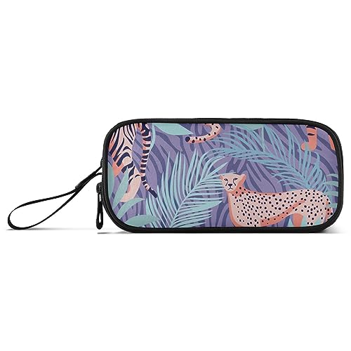 RPLIFE Federmäppchen mit Leopardenmuster, mehrere Taschen, Schulbedarf, Federmäppchen von RPLIFE