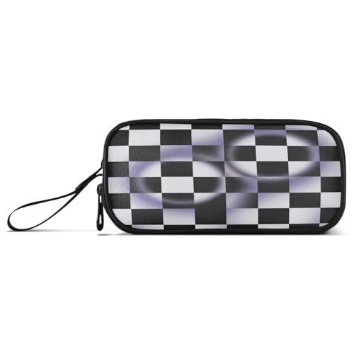 RPLIFE Federmäppchen mit Schachbrettmuster, elastisches Federmäppchen, Damen-Federmäppchen von RPLIFE