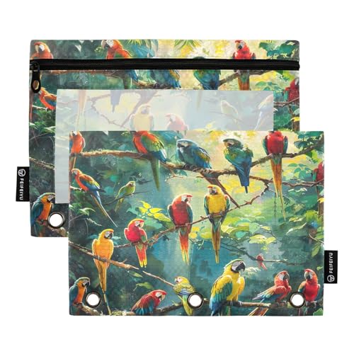 RPLIFE Federmäppchen mit drei Löchern und transparentem Fenster, 2 Stück, für Jungen und Kinder, 24,9 x 17,8 cm (Einheitsgröße) von RPLIFE