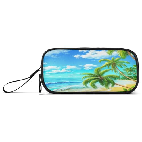 RPLIFE Federmäppchen mit tropischen Strandpalmen, Federmäppchen mit Fächern, Kinder-Federmäppchen von RPLIFE