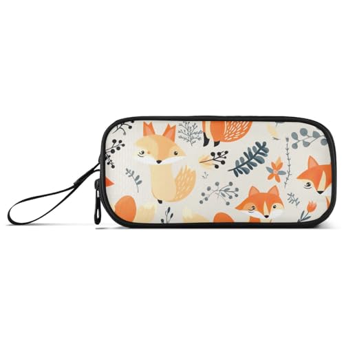 RPLIFE Fox in Orange Leaf Stift und Federtasche Federtasche mit Griff Schulmäppchen von RPLIFE