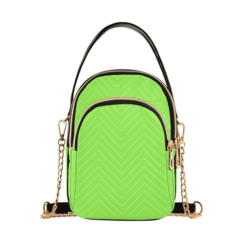 RPLIFE Fresh Leaves Damen Crossbody Taschen Gesteppte Geldbörse mit Kette Handy Geldbörse Handtasche von RPLIFE