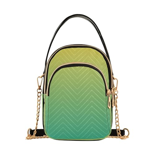 RPLIFE Gesteppte Geldbörse mit Kette und Ledergriff, Grün von RPLIFE