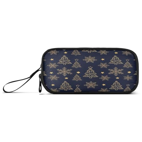 RPLIFE Golden Christmas Trees Pencil Pounch, Zip Pencil Pouches, Cute Pencil Pouch von RPLIFE