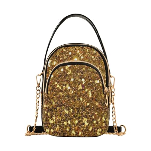 RPLIFE Goldene Glitzertaschen für Damen, Crossbody-Telefongeldbörsen mit Crossbody-Gurt von RPLIFE