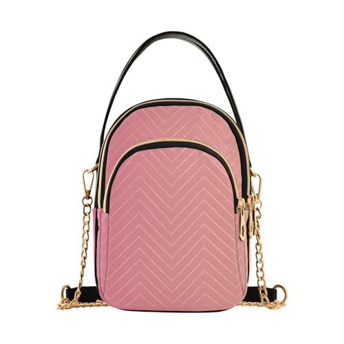 RPLIFE Gradient Pink Damen Crossbody Taschen Gesteppte Geldbörse mit Kette Handy Geldbörse Handtasche von RPLIFE