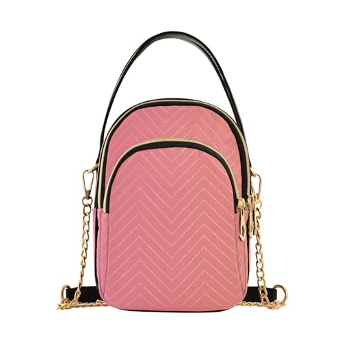 RPLIFE Gradient Pink Damen Crossbody Taschen Gesteppte Geldbörse mit Kette Handy Geldbörse Handtasche von RPLIFE