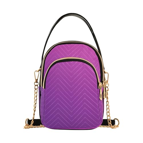 RPLIFE Gradient Purple Damen Crossbody Taschen Gesteppte Geldbörse mit Kette Handy Geldbörse Handtasche von RPLIFE