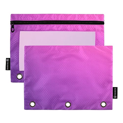 RPLIFE Gradient Purple Large Pencil Pouch Clear Pencil Case Three Hole, Cloth Pencil Pouch, Kids Pencil Pouch Boys, Kindergarten Pencil Pouch (One Size x 2) von RPLIFE