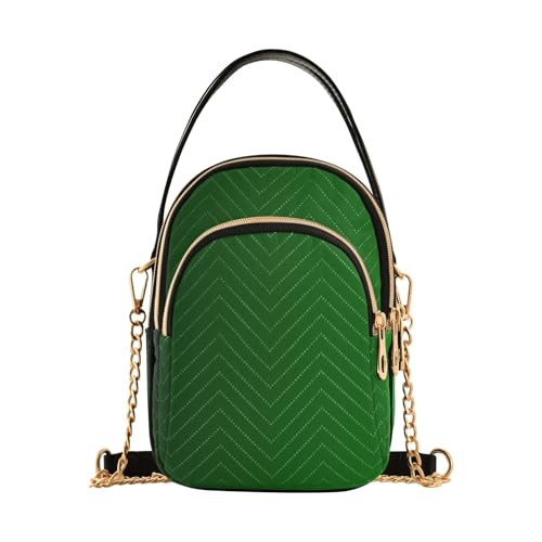 RPLIFE Green Gradient Damen Crossbody Taschen Gesteppte Geldbörse mit Kette Handy Geldbörse Handtasche von RPLIFE