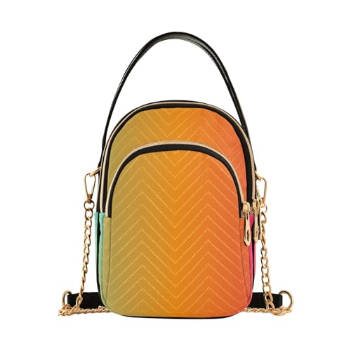 RPLIFE Grün Rot Gradient Gesteppte Umhängetasche mit Kette Kleine Umhängetaschen für Damen von RPLIFE