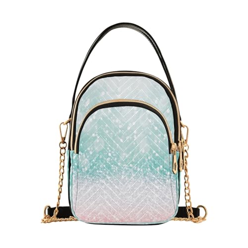 RPLIFE Grüne glitzernde rosa gesteppte Geldbörse für Damen von RPLIFE