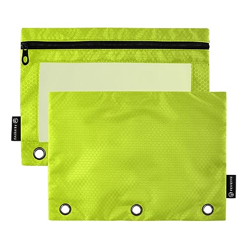 RPLIFE Grüner Farbverlauf Stift Bleistift Tasche Tasche Reißverschluss Tasche für 3 Ringbuch Bleistift Pouch Klassenzimmer Schule Bleistift Pouch Jungen (One Size x 2) von RPLIFE