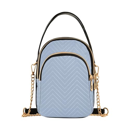 RPLIFE Hellstahlblaue Schultertaschen gesteppte Geldbörse Crossbody von RPLIFE