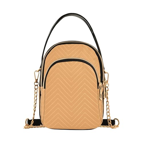 RPLIFE Honey Orange Damen Crossbody Taschen Gesteppte Geldbörse mit Kette Handy Geldbörse Handtasche von RPLIFE