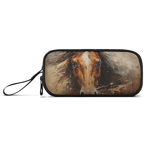 RPLIFE Horse Eyes Front im Stil der koloristischen Intensität Federtasche Tasche Big Pencil Case Pencil Case Boy von RPLIFE