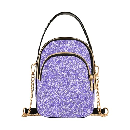 RPLIFE Lavendel Glitzer Gesteppte Schultertasche Kleine Reisehandtaschen für Damen von RPLIFE