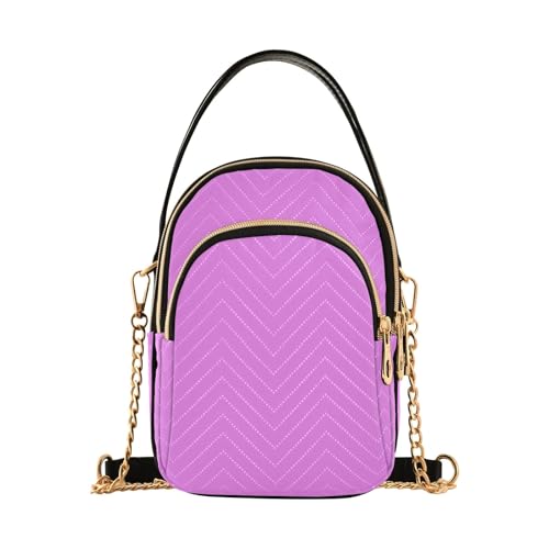 RPLIFE Lavender Magenta Damen Crossbody Taschen Gesteppte Geldbörse mit Kette Handy Geldbörse Handtasche von RPLIFE