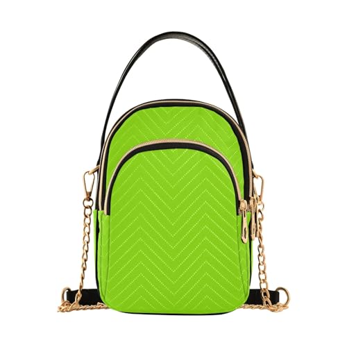 RPLIFE Lemon Grass Green Damen Crossbody Taschen Gesteppte Geldbörse mit Kette Handy Geldbörse Handtasche von RPLIFE