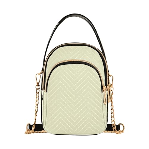 RPLIFE Light Goldenrod Yellow Damen Crossbody Taschen Gesteppte Geldbörse mit Kette Handy Geldbörse Handtasche von RPLIFE