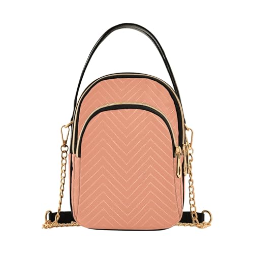 RPLIFE Light Salmon Damen Crossbody Taschen Gesteppte Geldbörse mit Kette Handy Geldbörse Handtasche von RPLIFE
