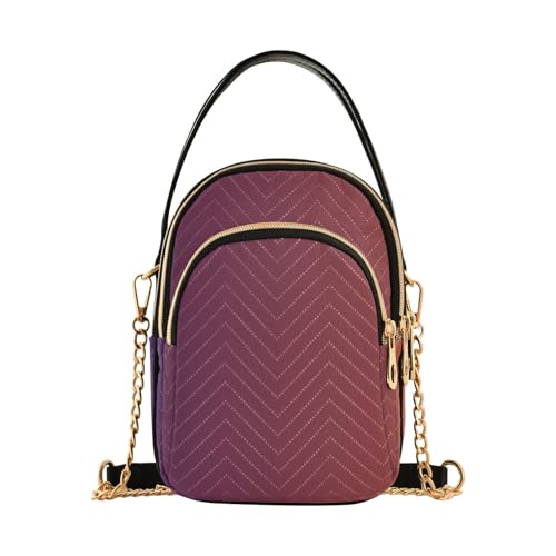 RPLIFE Lila Braun Gradient Schultertasche für Damen Trendige Kettentaschen mit Ledergriff von RPLIFE