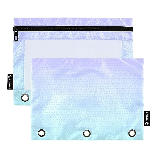 RPLIFE Lila Grün Farbverlauf Binder Reißverschluss Beutel Reißverschluss Bleistift Beutel mit Fenster, Bleistift Pouch Einfach, Kindergarten Bleistift Pouch, Schule Bleistift Tasche Jungen (One Size x von RPLIFE