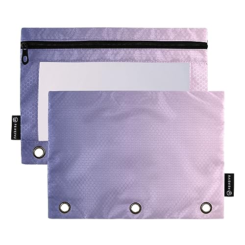 RPLIFE Lila Rosa Farbverlauf Binder Pouch Soft Zip Up Pencil Pouch, Flach Reißverschluss Bleistift Pouch, Bleistift Pouch Kindergarten (One Size x 2) von RPLIFE