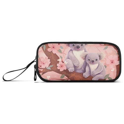 RPLIFE Little Koala's Playing on a Pink Tree Case for Pencils, Canvas Pencil Pouch, Artist Pencil Pouch von RPLIFE